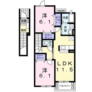 フレスクーラA【2階】の間取り