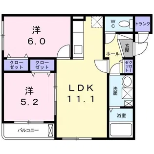カーサ ヴィオーラ【2階】の間取り