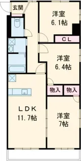 材木町ヴィラージュマンション【4階】の間取り