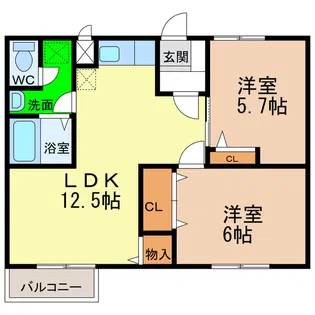 マツモトGマンションA・B【1階】の間取り