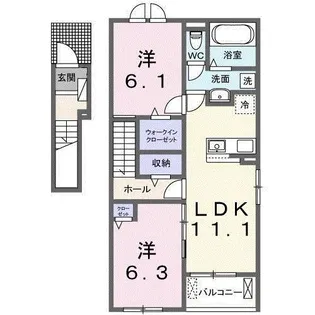 こはるテラスI【2階】の間取り