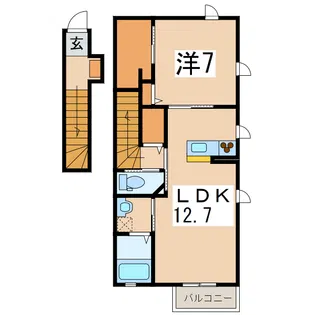 フラット城南III【2階】の間取り