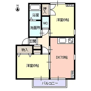 シャルス メゾンB棟【2階】の間取り