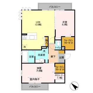 埼玉県さいたま市岩槻区美園東1【アパート】の間取り