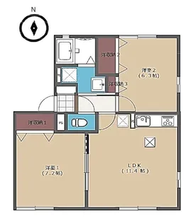 ラ プランタン【1階】の間取り