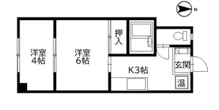 ロイヤルハイツ野々市【3階】の間取り