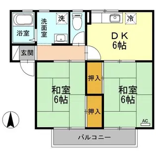 コーポかねとも B棟【2階】の間取り