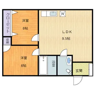 ラ・シェモア【1階】の間取り