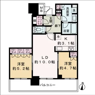 ブランズタワー梅田 North【8階】の間取り