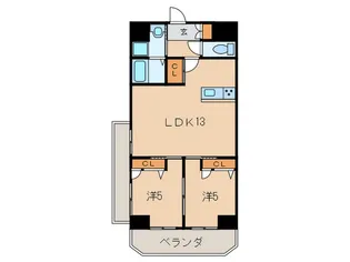 ロイヤルノースナイン【7階】の間取り