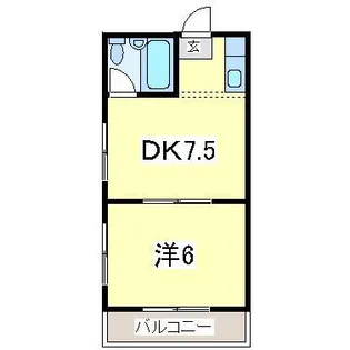 1DKの間取り画像