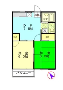 ハイム亀尻I【2階】の間取り