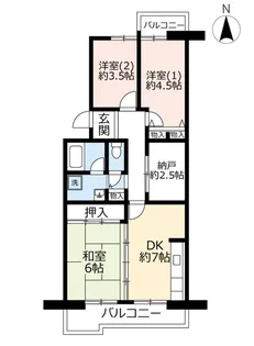 UR横尾【4階】の間取り