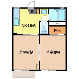ヴァンキャトル【1階】の間取り