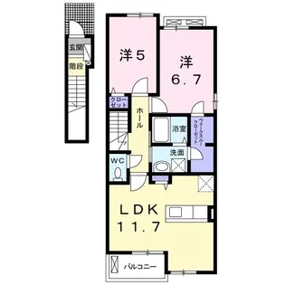 ヴィラ グランデ D【2階】の間取り