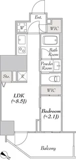 ルミーク北品川【9階】の間取り