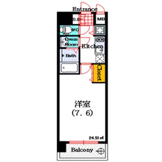 プレサンス松屋町駅前デュオ【9階】の間取り
