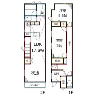 国立テラスハウスの間取り