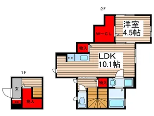 ファミユD【2階】の間取り