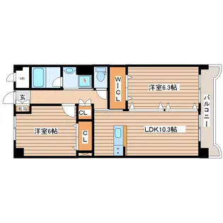 カーレヂ三浦・II【4階】の間取り