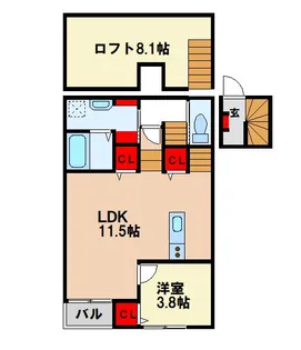 Destino小郡駅南 A【2階】の間取り