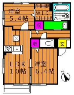 メゾン パレット西阿知 A【1階】の間取り