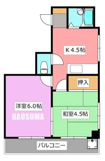 野中ハイツ【3階】の間取り