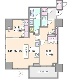 ザ・パークハウス 高輪タワー【9階】の間取り