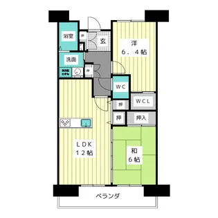 アーバンラフレ虹ヶ丘中4号棟【5階】の間取り