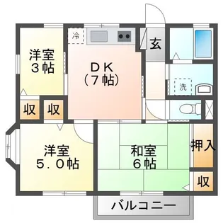 サニーハイツ草木 East【2階】の間取り