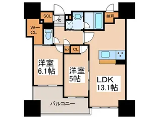 THE CROSS CITY TOWER【27階】の間取り