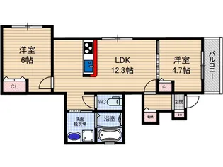 ユーカーサY【1階】の間取り