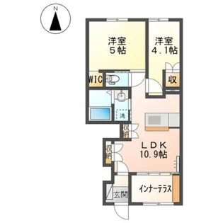 ヴィラ ハルモニアII【1階】の間取り