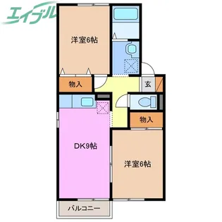 サニーコート A棟【2階】の間取り
