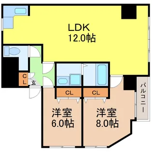 愛知県名古屋市千種区今池4【マンション】の間取り