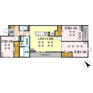 D-KISARIA WI【3階】の間取り