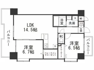 サンシャイン プリンセス 五番街【6階】の間取り