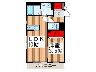 パレ ロワイヤル デ メール【2階】の間取り