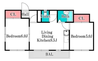 サンライズ富【3階】の間取り