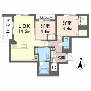 メゾン シュクレ【1階】の間取り
