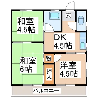 サンハイム高下【1階】の間取り