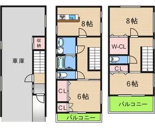 大阪府大阪市住之江区西加賀屋4【一戸建】の間取り