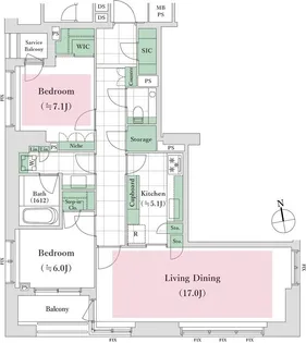 アトラス麻布台【8階】の間取り
