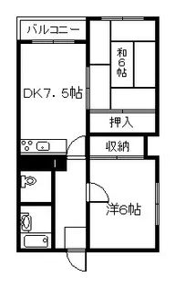 北都ハイツ【2階】の間取り