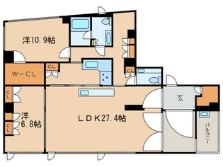カーザ・エルミタッジオ【9階】の間取り