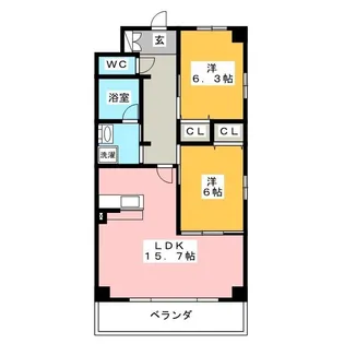 レジデンスタツミ三番館【3階】の間取り