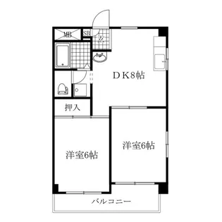 クイーンズタウン愛豊【1階】の間取り