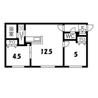 ラ・ムーン菊水【1階】の間取り