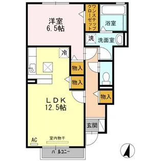 カーサ竹原【1階】の間取り