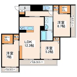 グレースガーデン田井島【1階】の間取り